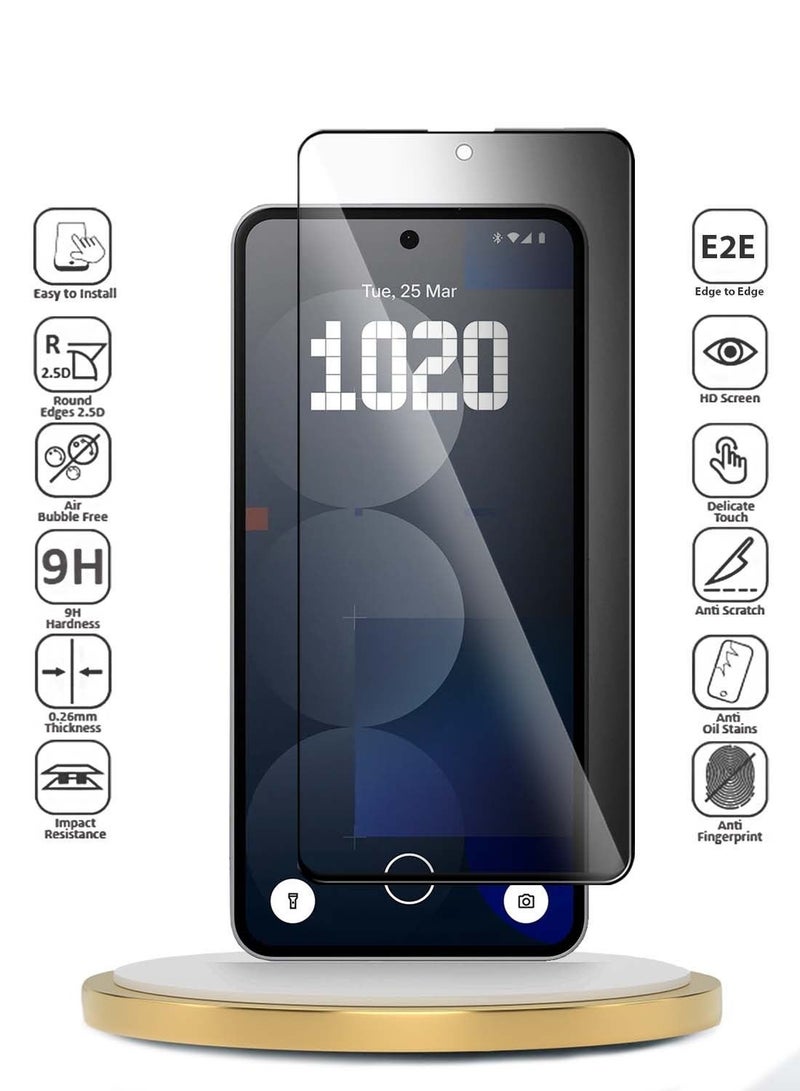Wtech Nothing Phone (3a) 5G / 3a Pro 2025 Premium E2E Series Privacy Full Glue Full Cover Tempered Glass Screen Protector (MSGECP) - Clear/Black - Image 2